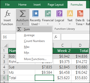 Excel-ийн утгыг нэмэх хурдан бөгөөд хялбар арга бол ашиглах   AutoSum